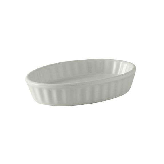 Tuxton BWK-0602 6 Oz Oval Fluted Creme Brulee White 12/Box