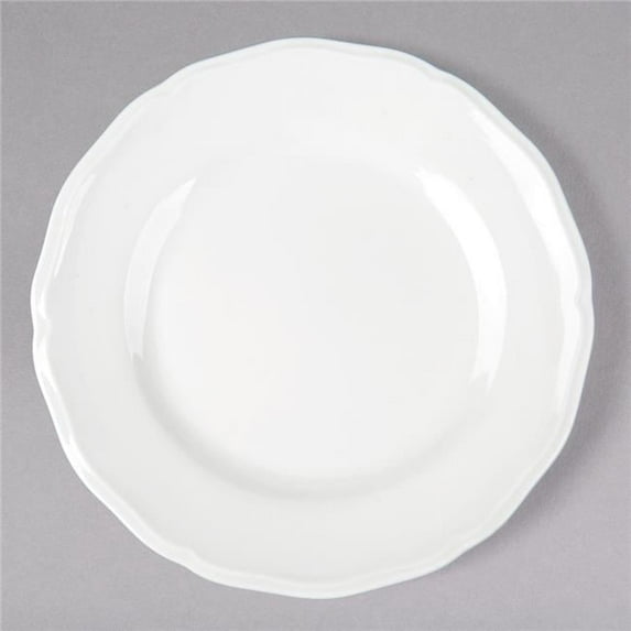 Tuxton SCA-064 Porcelain White Scalloped Plate