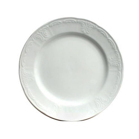 Tuxton China CHA-104 Chicago 10.5 in. Plate - Porcelain White - 1 Dozen