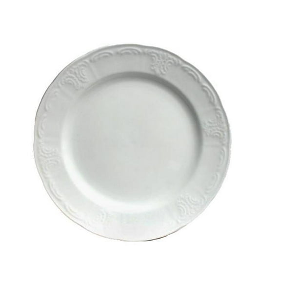 Tuxton China CHA-111 Chicago 11.13 in. Plate - Porcelain White - 1 Dozen