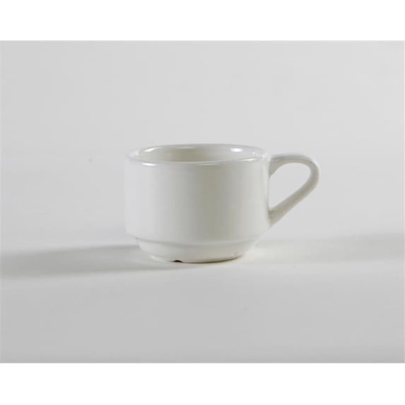 Tuxton China AMU-081 AlumaTux Modena 2.5 in. Stackable AD Cup - Pearl White - 3 Dozen
