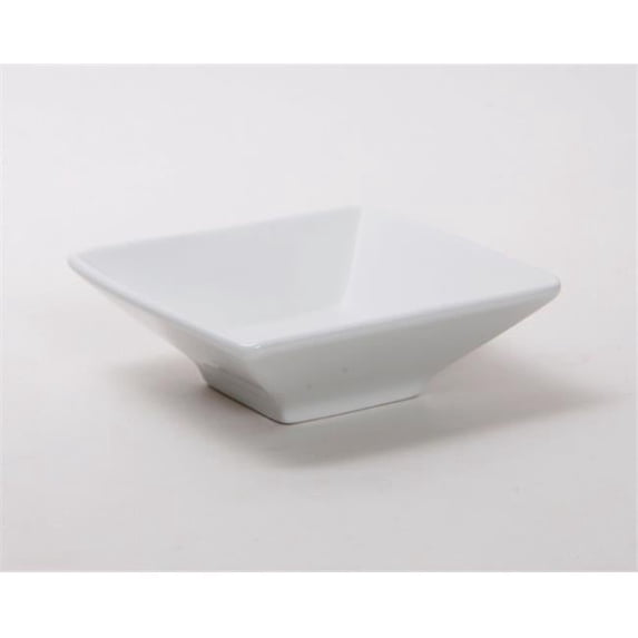 Tuxton China BPB-065P Mini Footed Square Bowl 6.5 oz. - Porcelain White
