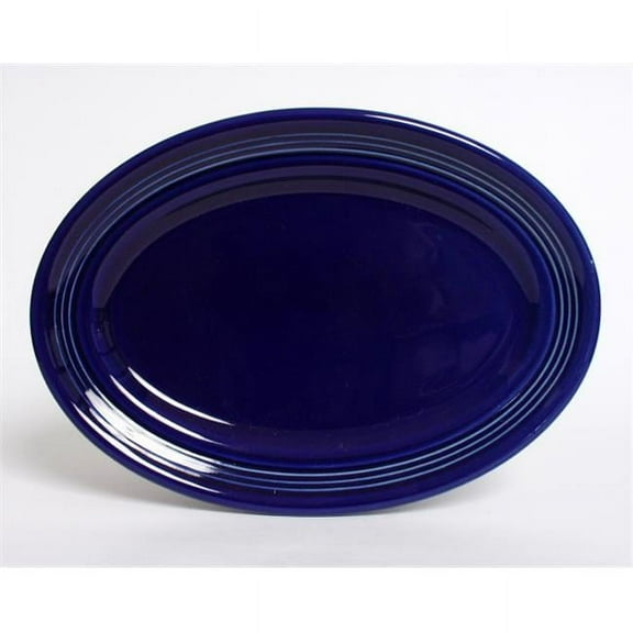 Tuxton China CCH-096 Concentrix 9.75 in. x 6.5 in. Oval Platter - Cobalt  - 2 Dozen