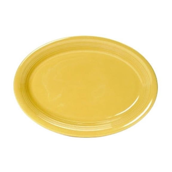 Tuxton China CSH-1352 13.5 in. x 9.75 in. Concentrix Oval Platter - Saffron - 6 pcs