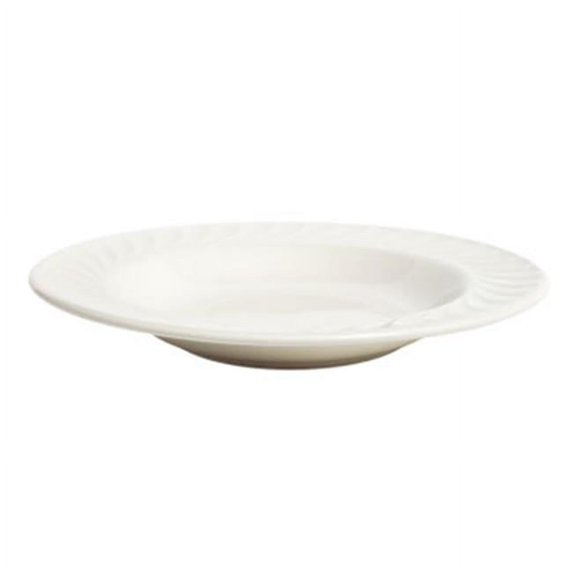 Tuxton China MED-094 Meridian American 9.5 in. Embossed Rim - White - 2 Dozen