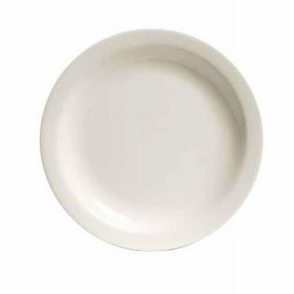 Tuxton China TNR-008 Nevada 9 in. Narrow Rim Plate - White Porcelain - 2 Dozen