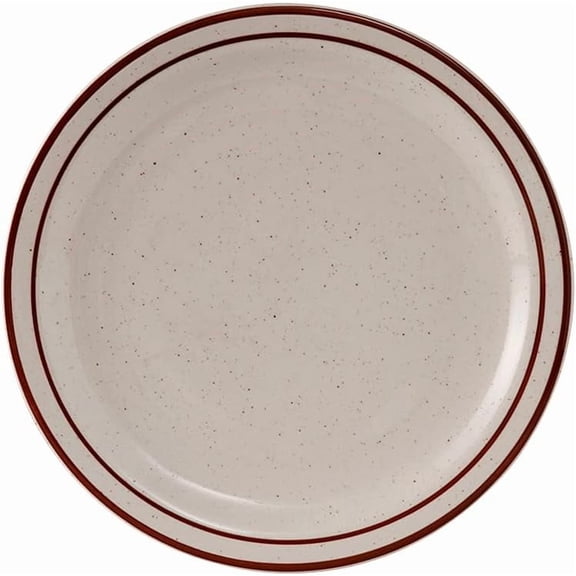 Tuxton China TBS-008 Plate, 9" Diameter, Round, Narrow Rim, Microwave and Dishwasher Safe, Oven Proof, Fully Vitrified, Ceramic, TuxCare, Healthcare, Bahamas, Pack of 24