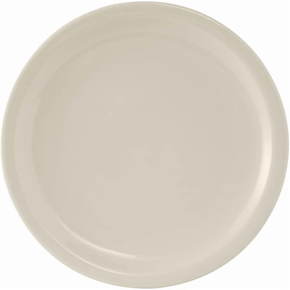 Tuxton China TNR-016 Plate, 10-1/2" Diameter, Round, Narrow Rim, Microwave and Dishwasher Safe, Oven Proof, Fully Vitrified, Ceramic, TuxCare, Healthcare, Nevada, Pack of 12