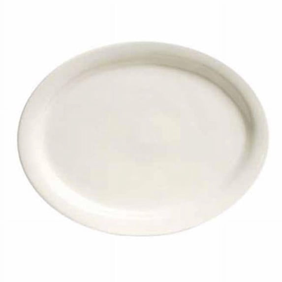 Tuxton China TNR-041 Nevada 8.5 in. Narrow Rim Oval Platter - 3 Dozen
