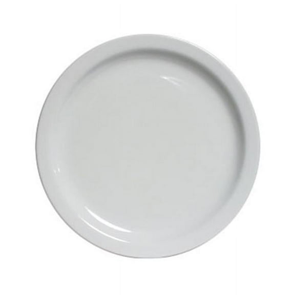 Tuxton Colorado Porcelain White Nr 9-1/2-Inch Plate, Pack of 24