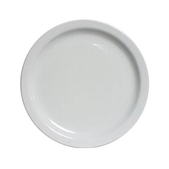Tuxton Colorado Porcelain White Nr 9-1/2-Inch Plate, Pack of 24