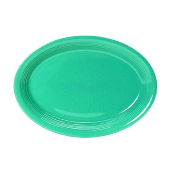 Tuxton China CTH-1142 11.25 in. x 8.75 in. Concentrix Oval Platter - Cilantro - 1 Dozen