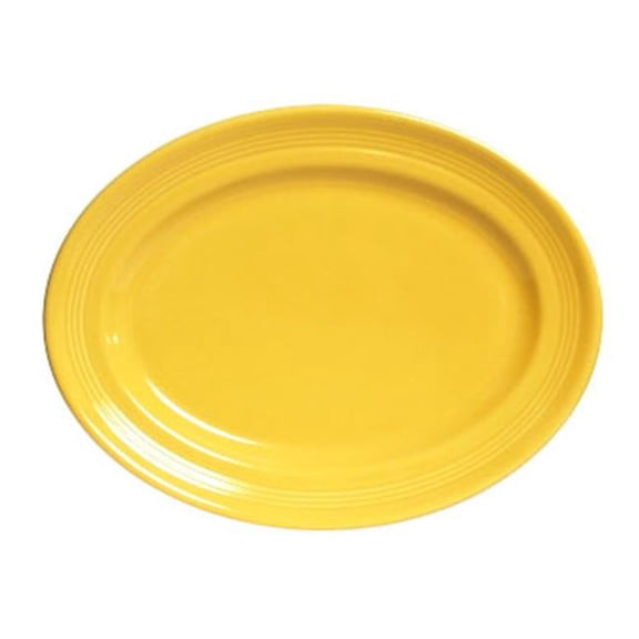 Tuxton China CSH-116 11.75 in. x 8.38 in. Concentrix Oval Platter - Saffron - 1 Dozen