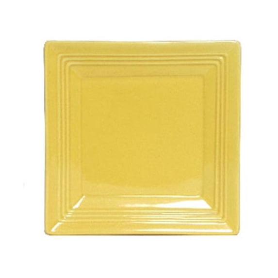 Tuxton China CSH-0845 8.5 in. x 8.5 in. Concentrix Square Plate - Saffron - 1 Dozen
