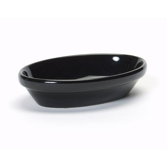 Tuxton China BBK-0803 8 oz. Oval Baker Nesting - Black - 1 Dozen