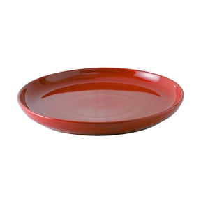 Tuxton China BQA-1315 Pizza/Serving Plate, 13-1/8" dia. x 1-3/8" H, round, rolled edge, microwave & dishwasher safe, oven proof, fully vitrified, lead-free, ceramic, DuraTux, Cayenne, Case of 6