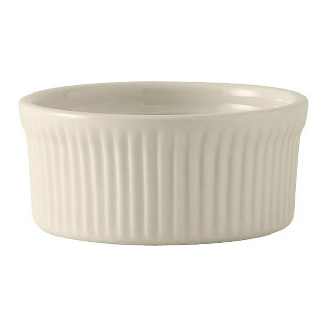 Tuxton Duratux Eggshell White 10-Ounce Souffle Fluted, Pack of 12