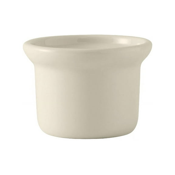 Tuxton China BES-0805 Petite Marmite, 8 oz., 4" dia. x 2-7/8"H, round, microwave & dishwasher safe, oven proof, fully vitrified, lead-free, ceramic, DuraTux, American White/Eggshell, Pack of 12