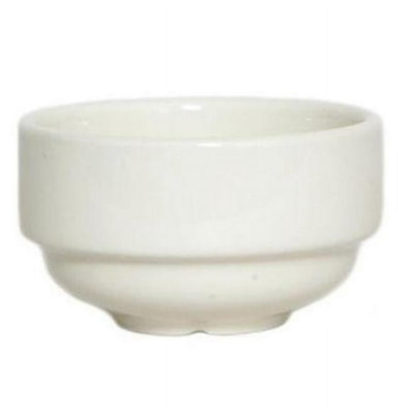 Tuxton China BEB-080 Stackable Soup Cup 8 oz. - Eggshell- Pack of 24