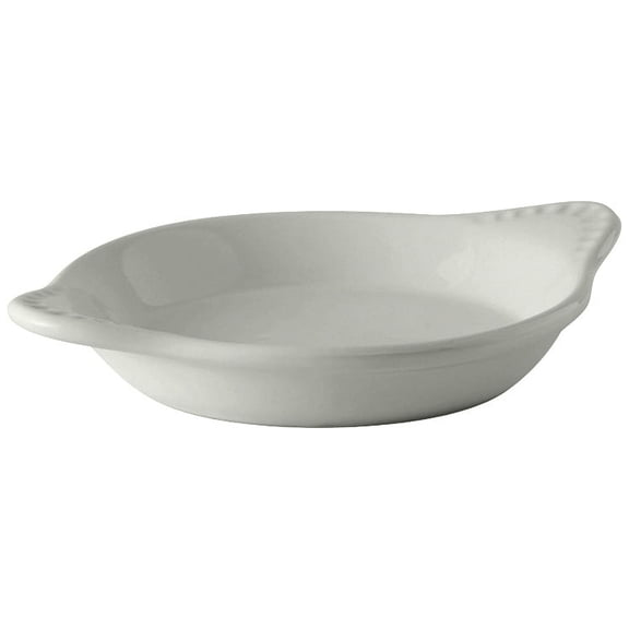 Tuxton China BWN-1202 Shirred Egg, 15 oz., 8-5/8" x 7-1/8" x 1-1/2" H, round, microwave & dishwasher safe, oven proof, fully vitrified, lead-free, ceramic, DuraTux, White, Pack of 12