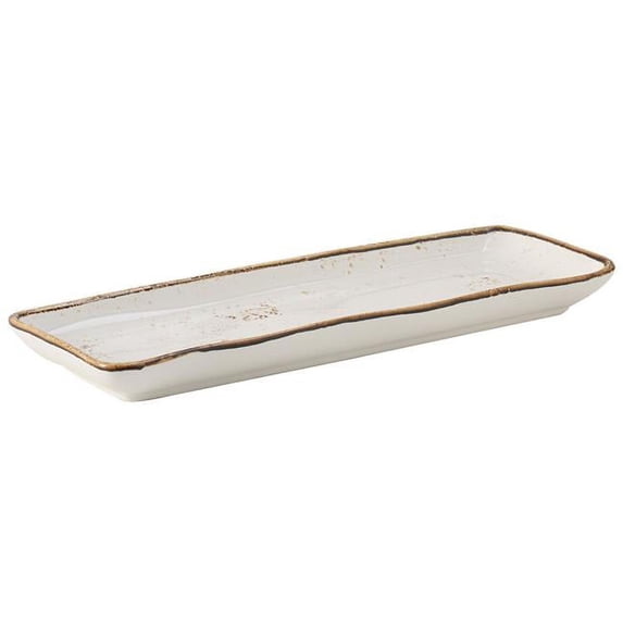 Tuxton GGA-551 13.75 in. Geode Agave Tray, Brown & White