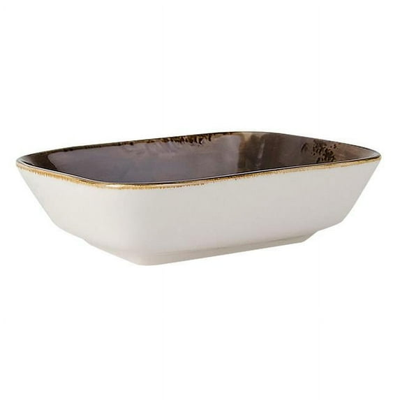 Tuxton GGM-552 8 oz Geode Mushroom Rectangular Side Dish, Brown