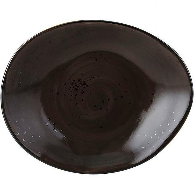 Tuxton GGM-652 Geode Mushroom Ellipse Plate, Brown