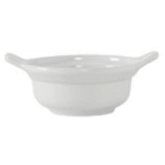 Tuxton GLP-300 Vitrified China Casserole with Lug Handles Porcelain White - 8 oz - 1 Dozen