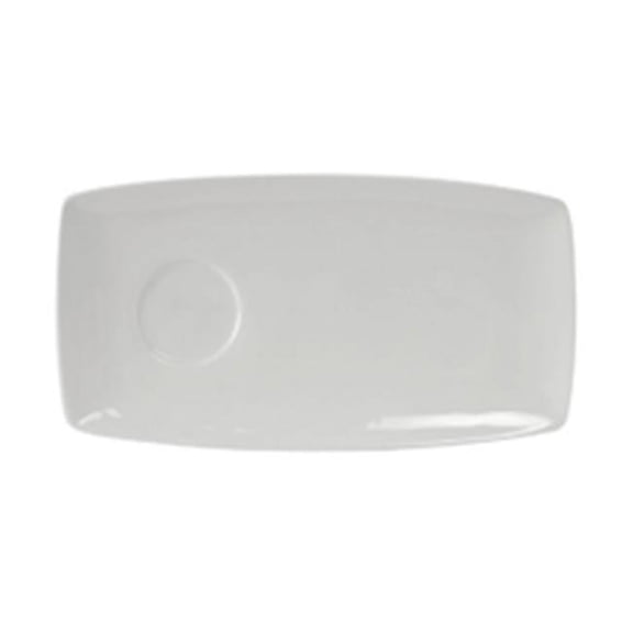 Tuxton GLP-550 Vitrified China Rectangular Tray Well Porcelain White - 13 x 7 x 0.75 in. - 1 Dozen