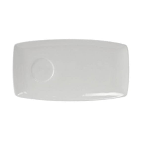 Tuxton GLP-550 Vitrified China Rectangular Tray Well Porcelain White - 13 x 7 x 0.75 in. - 1 Dozen