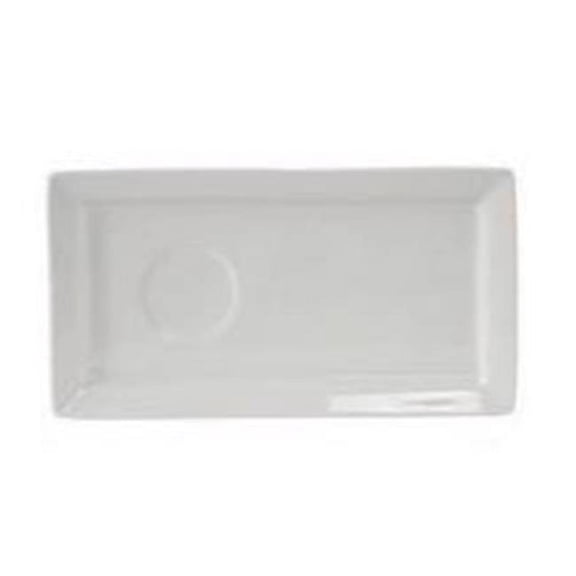 Tuxton GLP-551 Vitrified China Rectangular Tray Well Porcelain White - 13 x 7 x 1 in. - 1 Dozen