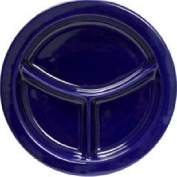Tuxton China BCA-0903 3 9 in. Compartment Plate - Cobalt - 1 Dozen