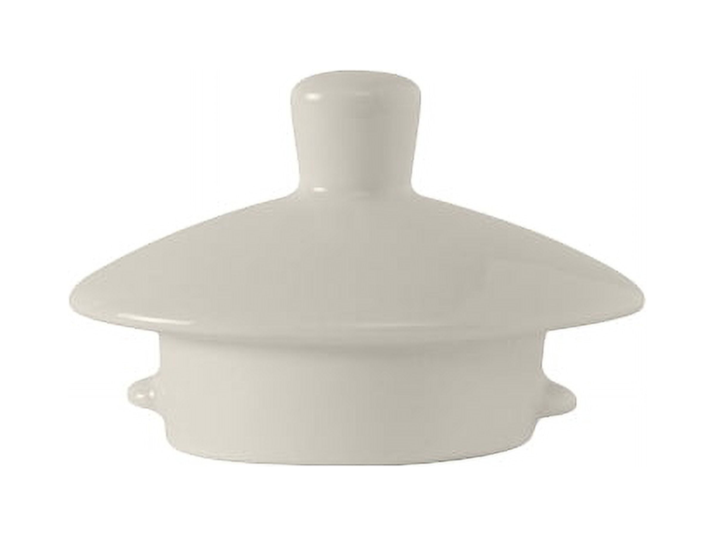 Tuxton China AMU-102L Coffee Pot Lid Only, for AMU-102, microwave & dishwasher safe, oven proof, fully vitrified, lead-free, ceramic, AlumaTux, Modena, Pearl White, Pack of 12