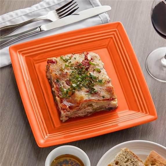 Tuxton CPH-0845 Papaya Square Plate, Orange