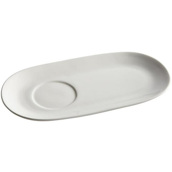 Tuxton AMU-561 Pearl White Rectangular Platter with Well