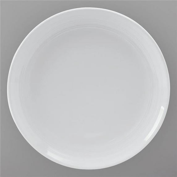 Tuxton Porcelain White Embossed Healthcare Coupe Plate