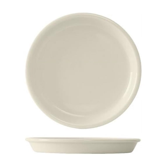 Tuxton Vitrified China Hospital Entree Plate Eggshell - 7.5 x 0.86 in. - 1 Dozen