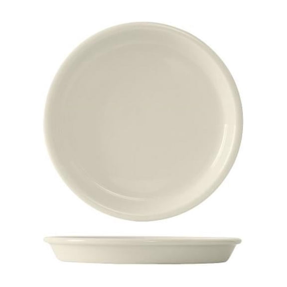 Tuxton Vitrified China Hospital Entree Plate Eggshell - 7.5 x 0.86 in. - 1 Dozen