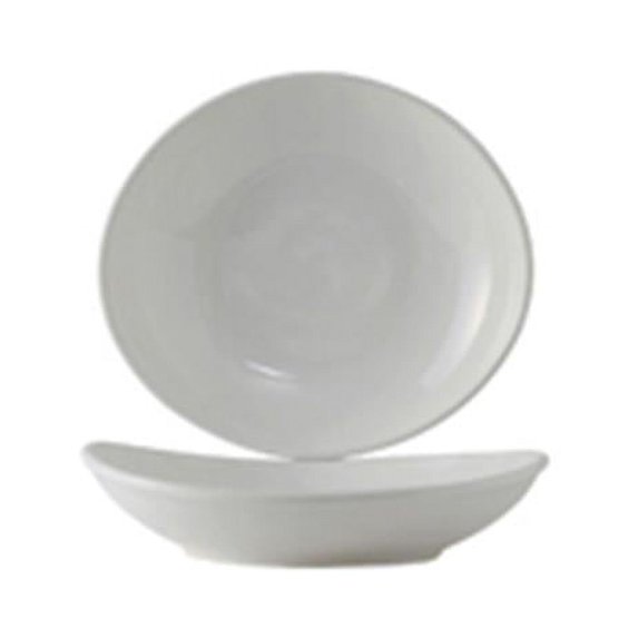 Tuxton BEB-105J Vitrified China Oval Bowl, Eggshell - 10.5 oz