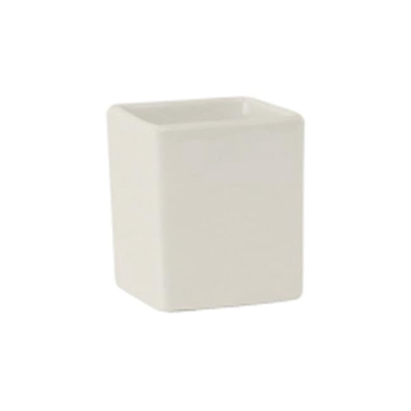 Tuxton AMU-761 Vitrified China Square Ramekin, Pearl White - 3 oz