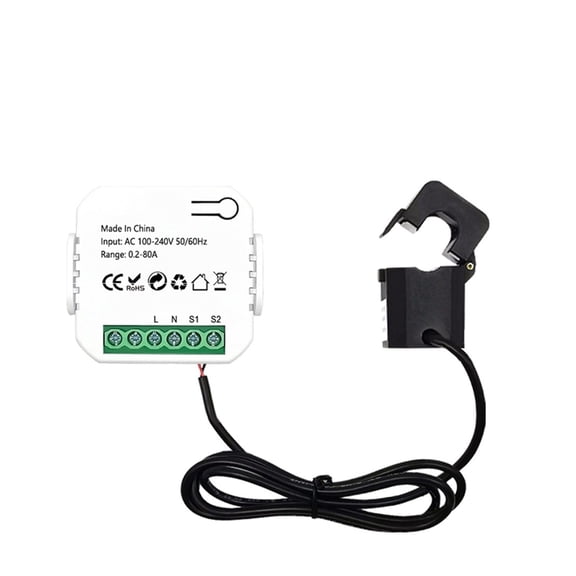 Tuya 80A Single-phase Energy Meter With CT Clamp App Kwh Power Consumption Monitor Electricity Statistic 50/60Hz ,Easy to Install