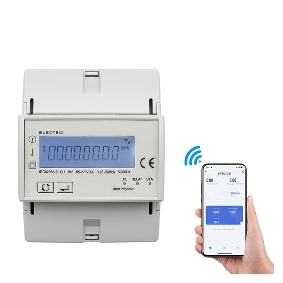 Tuya 80A Smart Single Phase Two-way Bidirectional Energy Meter Timer Power Consumption Monitor KWh Meter ,Easy to Install