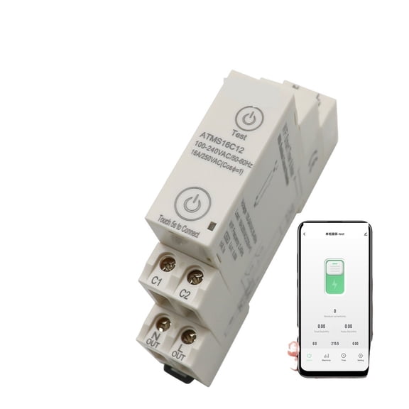 Tuya APP 1P+N AC16A Smart Circuit Breaker RCBO Timer Relay Switch Remote Control KWh Energy Power Meter Monitor ,Easy to Install