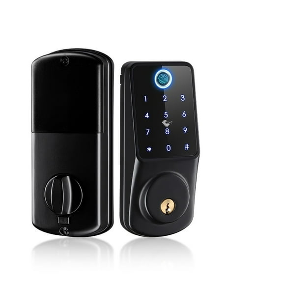 Tuya APP Smart Remote Control Fingerprint Biometrics Password Card Code Deadbolt Automatic Latch Lock ,Integrated Smart Home
