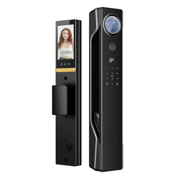 Tuya APP WiFi Smart Door Lock RFID Digital Handle with Visual Cat Eye Camera and Two-Way Intercom Function