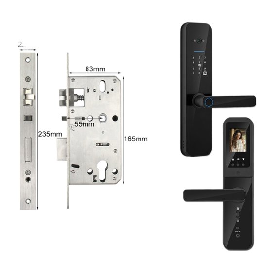 Tuya Digital Electronic Smart Door Lock With Biometric Camera Fingerprint Smart Card Password Key Unlock ,Security Locking