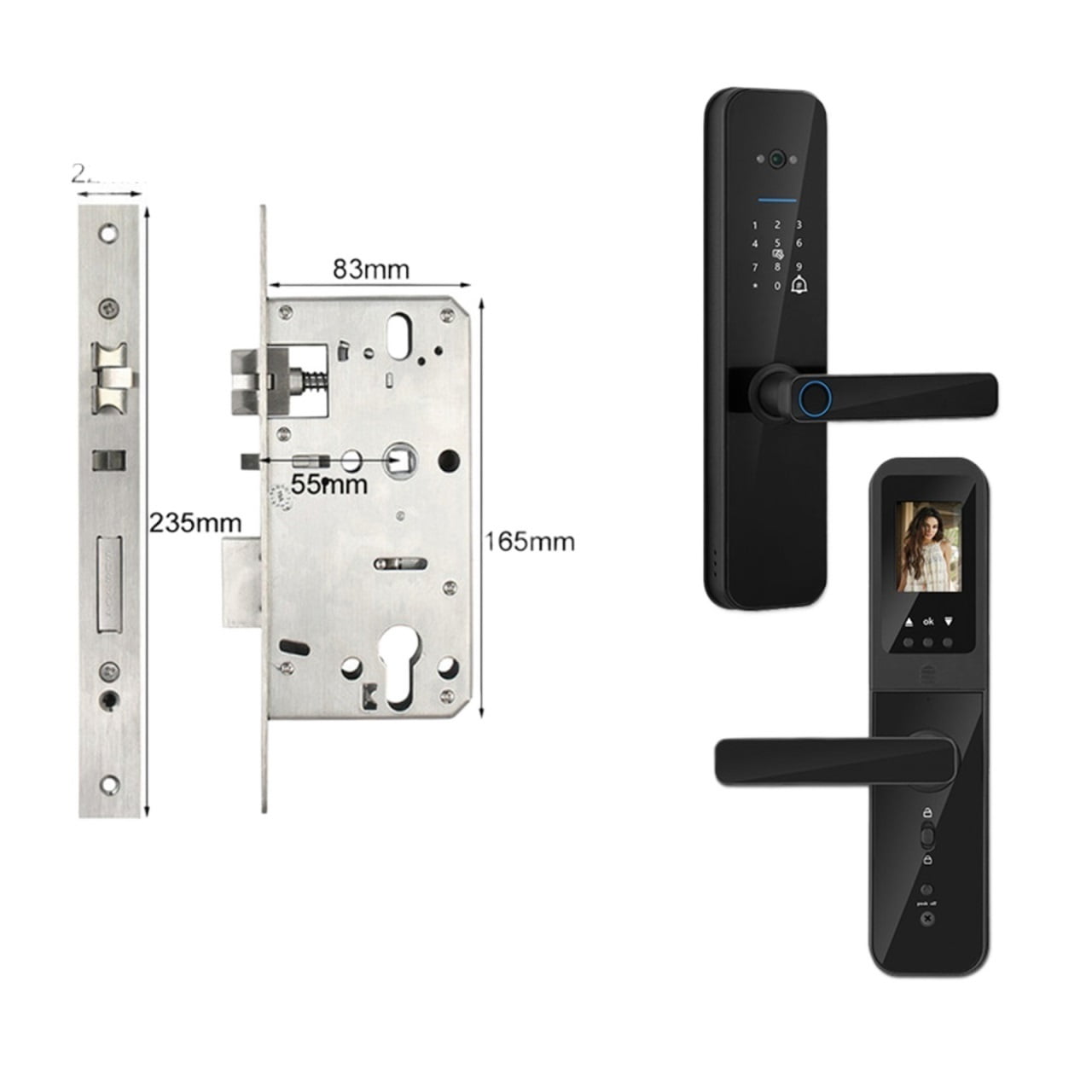 Tuya Digital Electronic Smart Door Lock With Biometric Camera