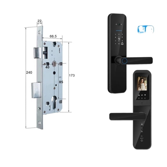 Tuya Digital Electronic Smart Door Lock With Biometric Camera Fingerprint Smart Card Password Key Unlock