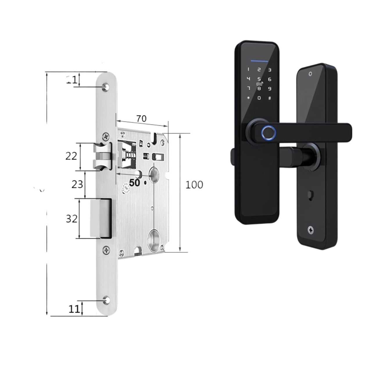 Tuya Door Locks Biometric Fingerprint Locker Hotel Smart Entry Home