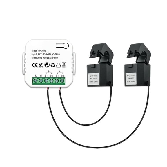 Tuya Energy Meter 80A With CT Clamp App Kwh Power Consumption Monitor Electricity Statistics 50/60Hz ,Easy to Install